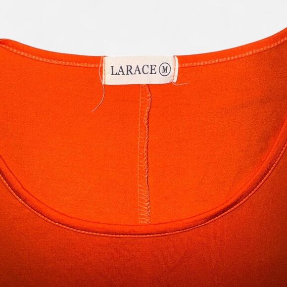 Orange Short Sleeve Flowy Tunic Shirt - Picture 2 of 5